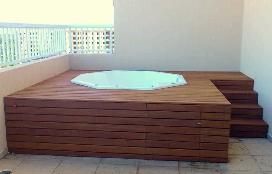 elevated hot tub deck