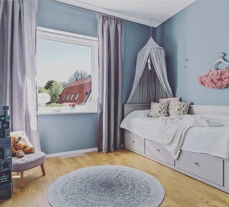 Muted pastel blue wall paint