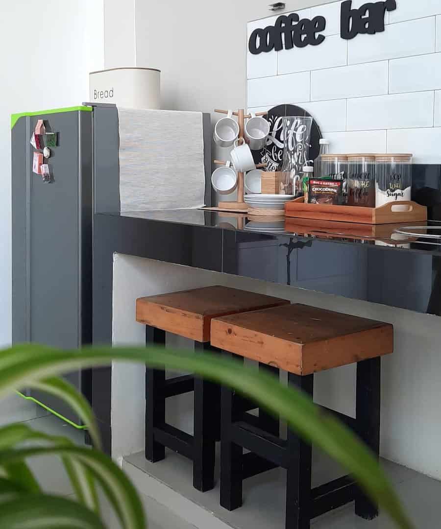 kitchen countertop coffee station