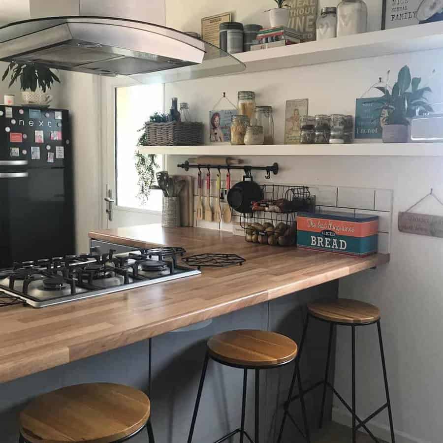 Kitchen floating shelves