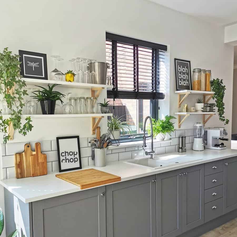 Kitchen floating shelves