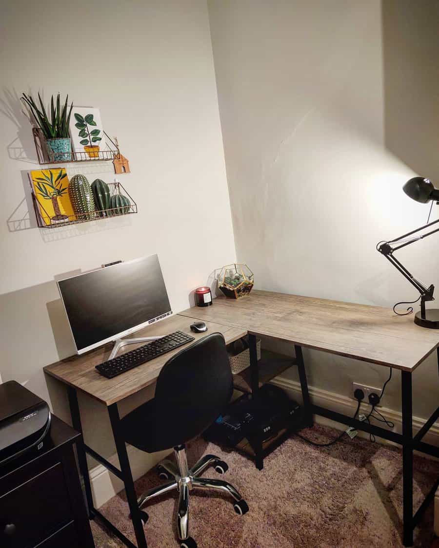 L-shaped office desk