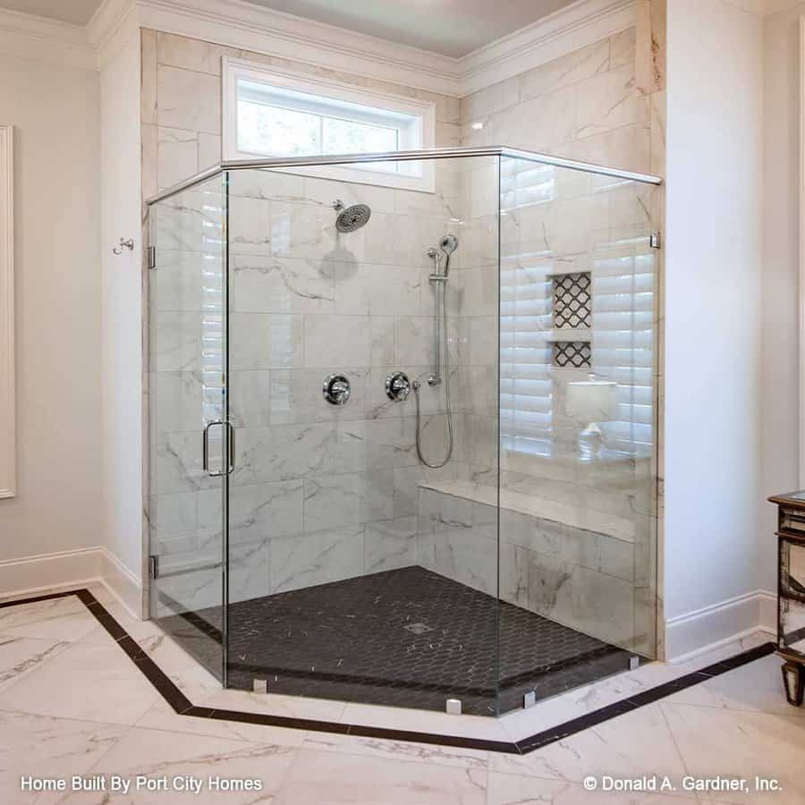 Spacious walk in shower