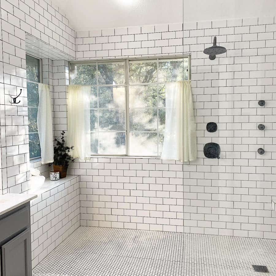 Spacious walk in shower