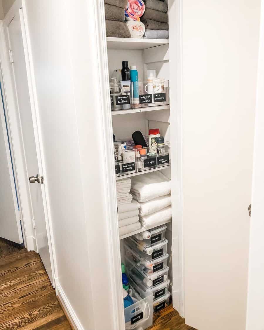 Linen closet arrangement ideas 