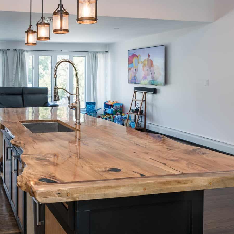 Live edge wood countertop