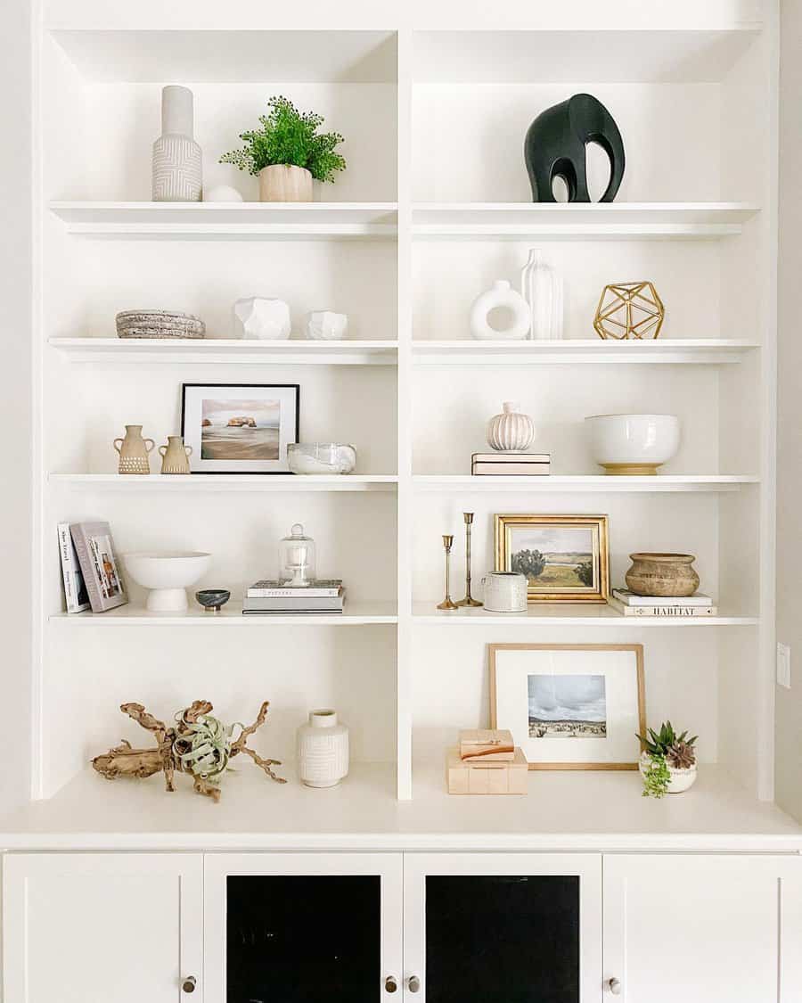 All white shelf