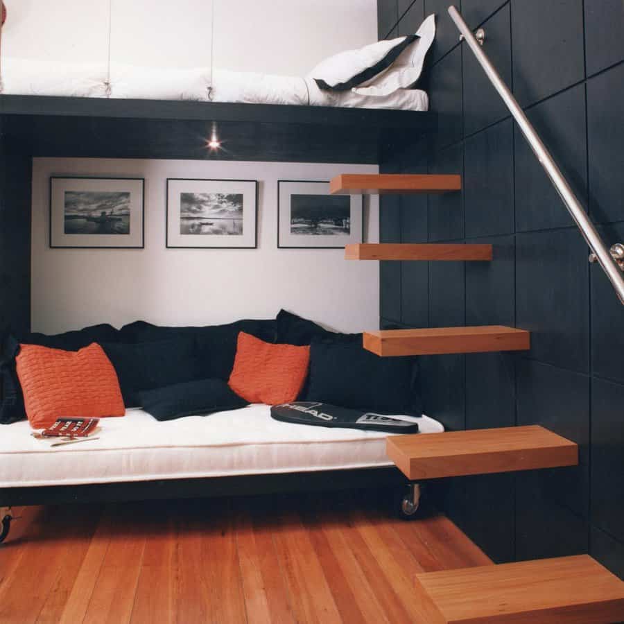 Teen bedroom with loft bed