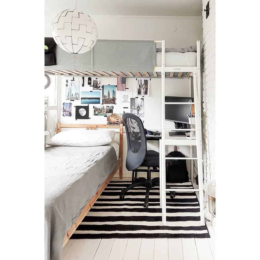 Teen bedroom with loft bed