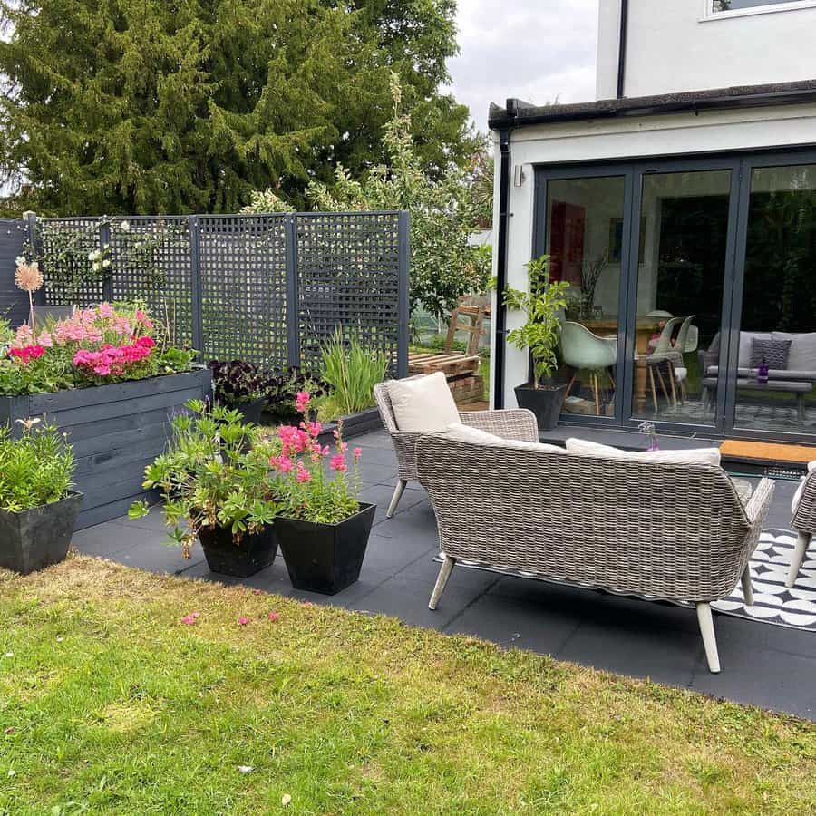 Patio with privacy fence