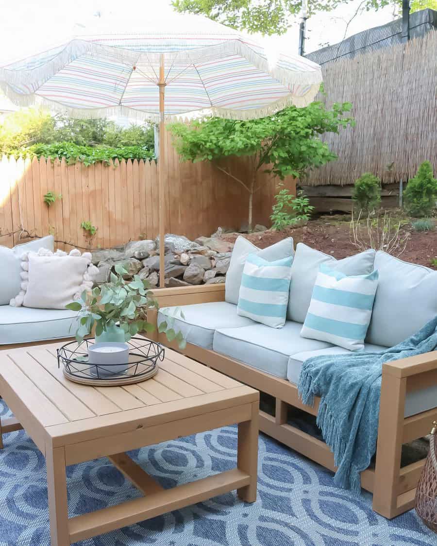 patio with privacy fence