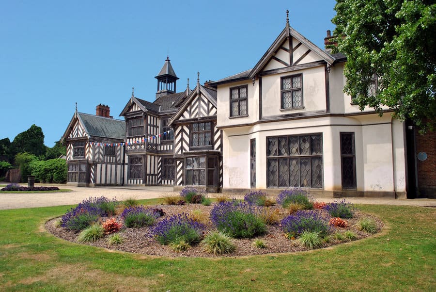 Tudor style house with landscaped garden