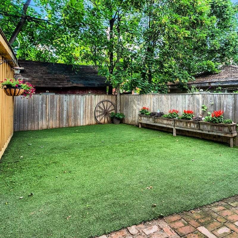 Simple grass landscape with Raised Garden Bed