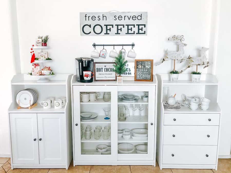 coffee bar with typography art 