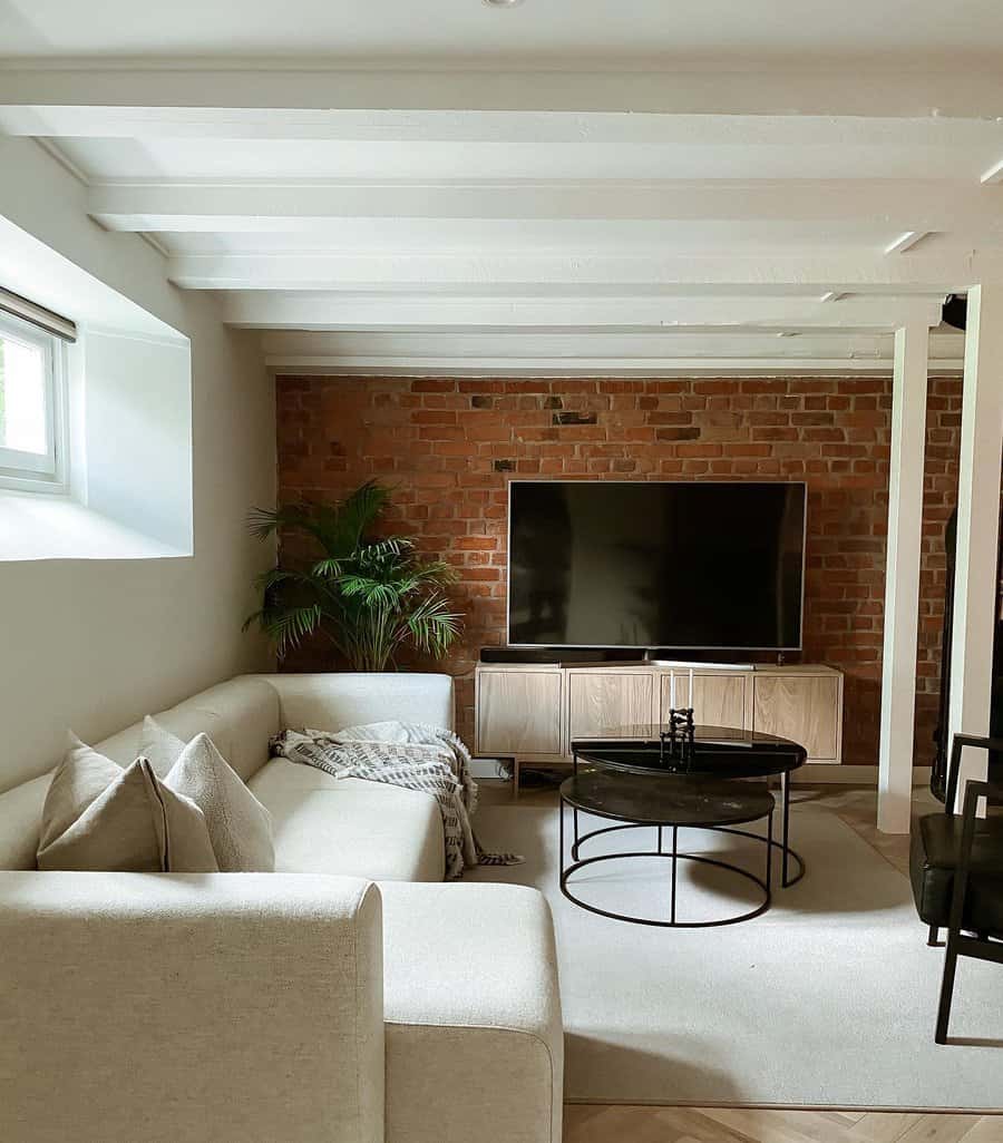 Brick wall living room