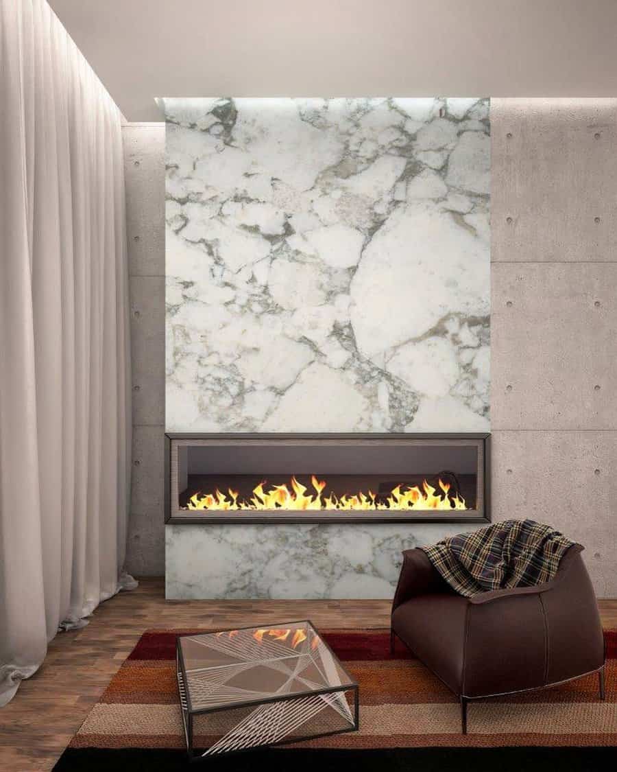 white marble fireplace wall