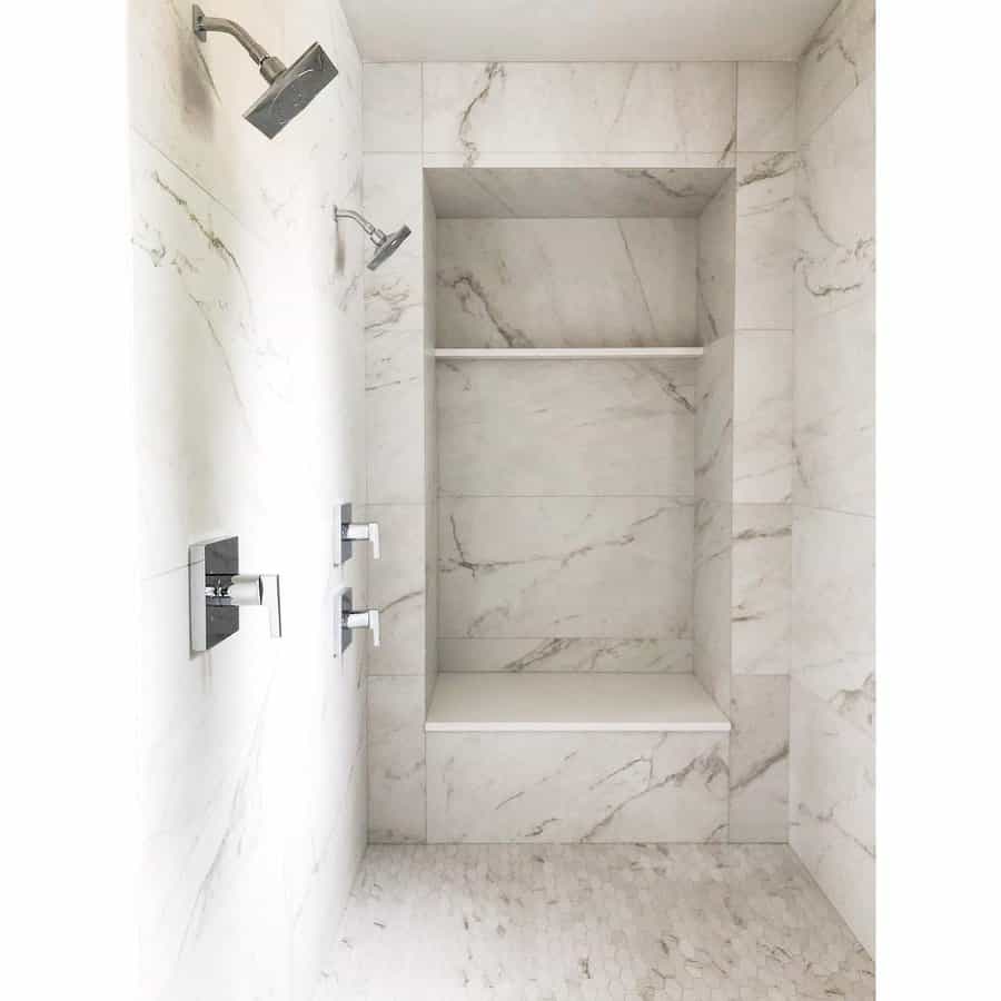 all-white bathroom shower