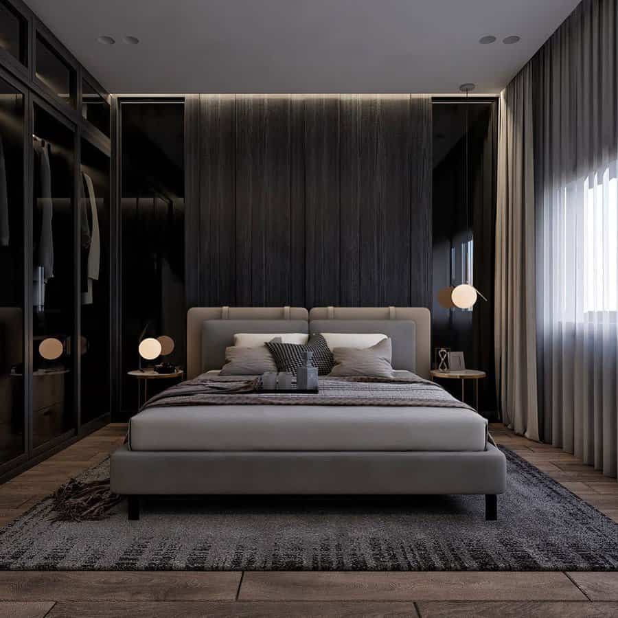 Master Black Bedroom Ideas via.design
