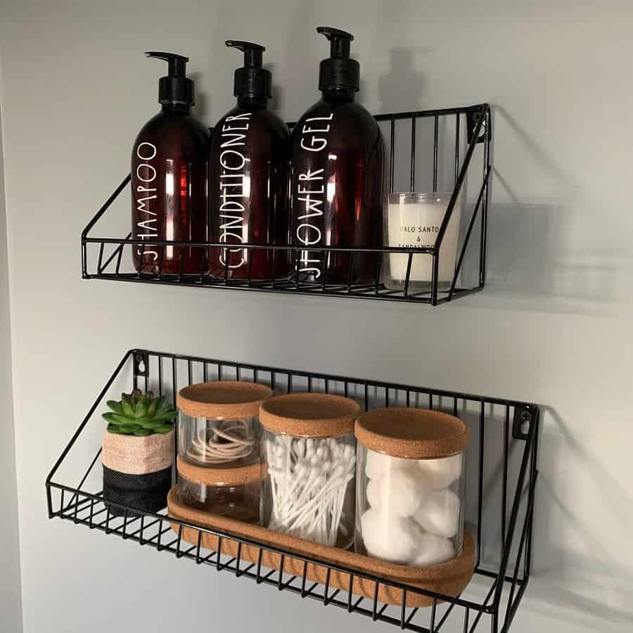 Metal bathroom shelf