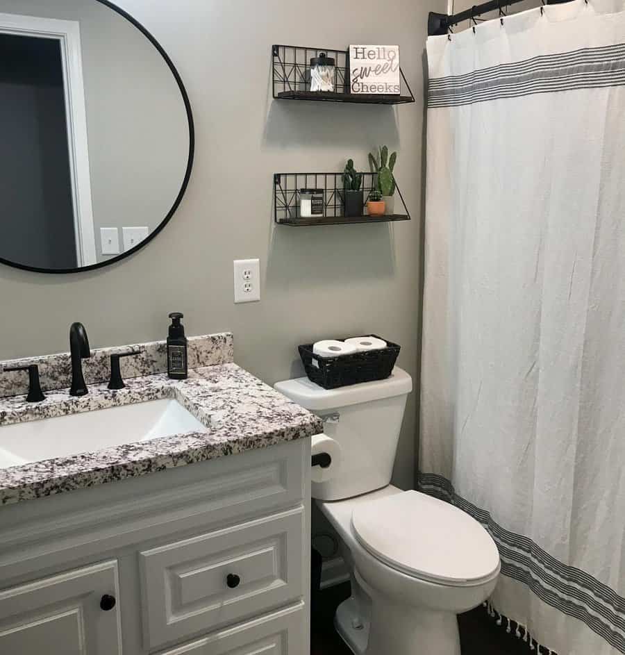 Metal bathroom shelf