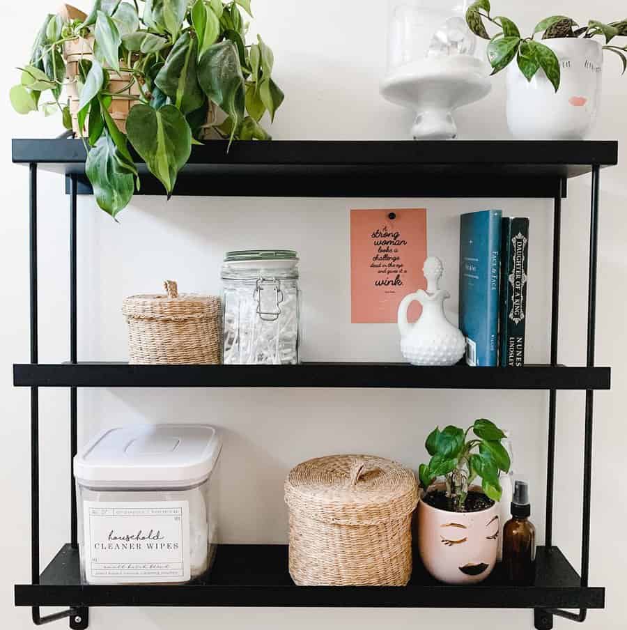 Metal bathroom shelf