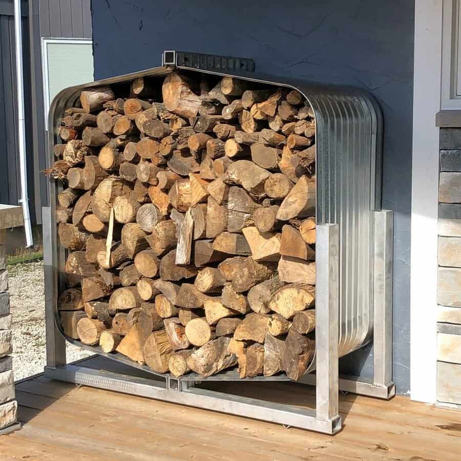 Metal firewood storage