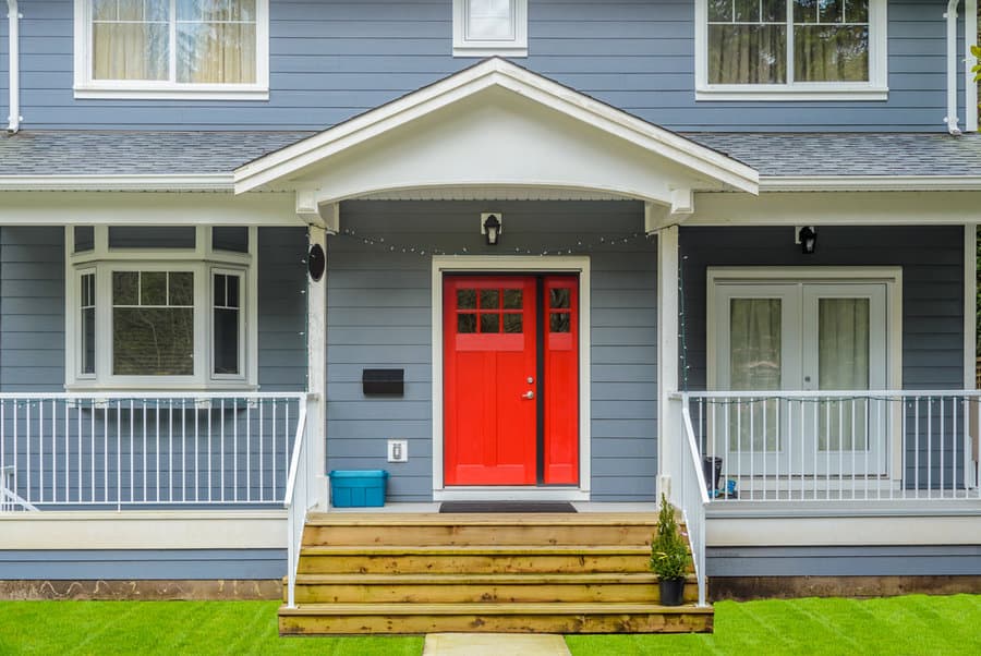 Classic white porch railing