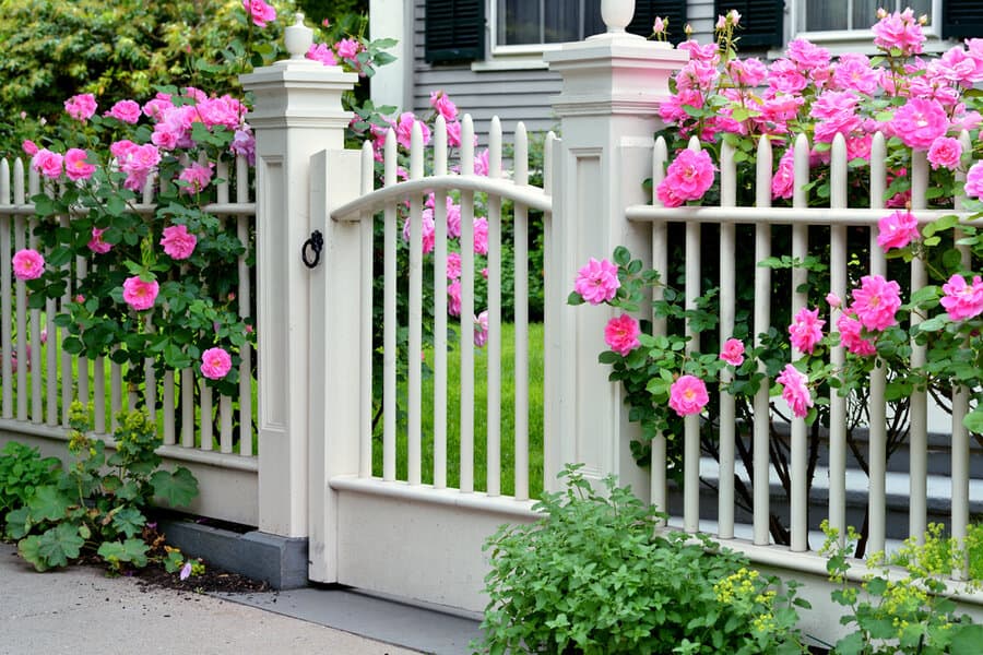 White metal fence