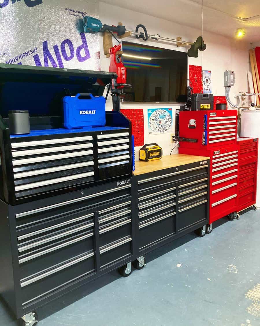 Rolling metal tool box