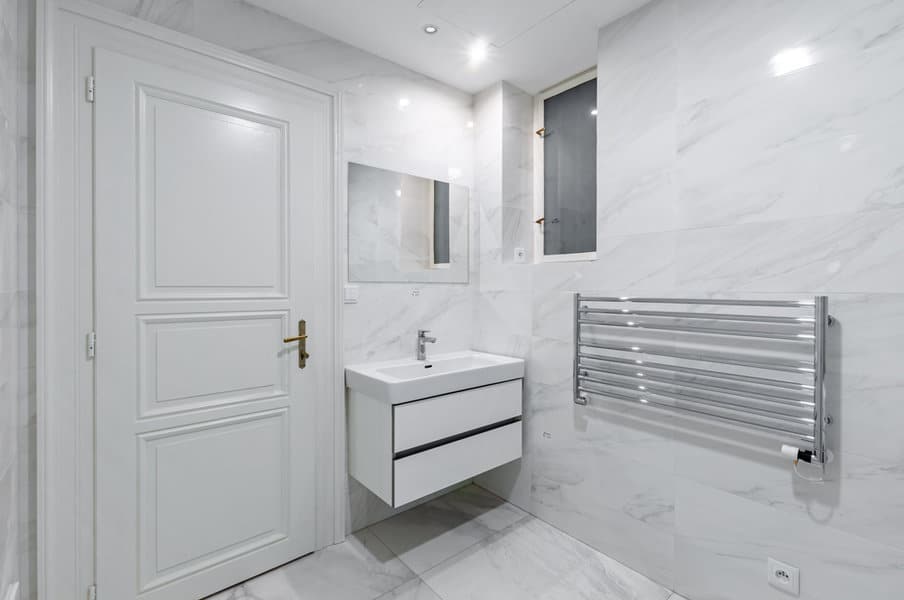 White bathroom door