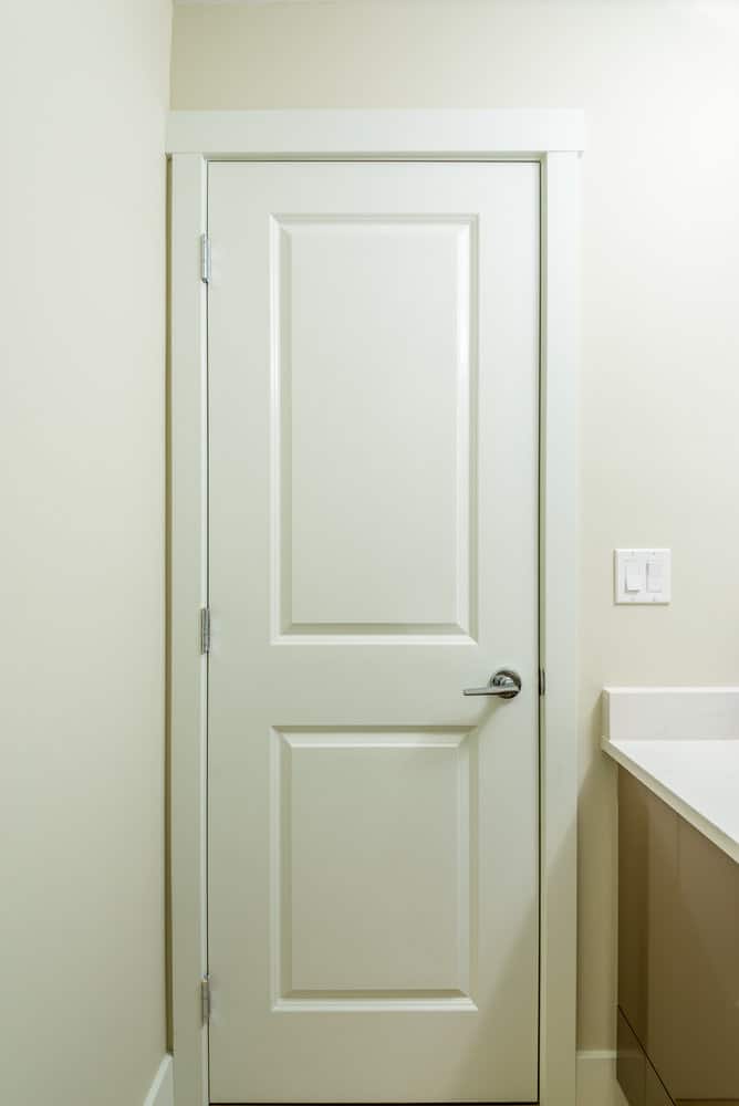white bathroom door