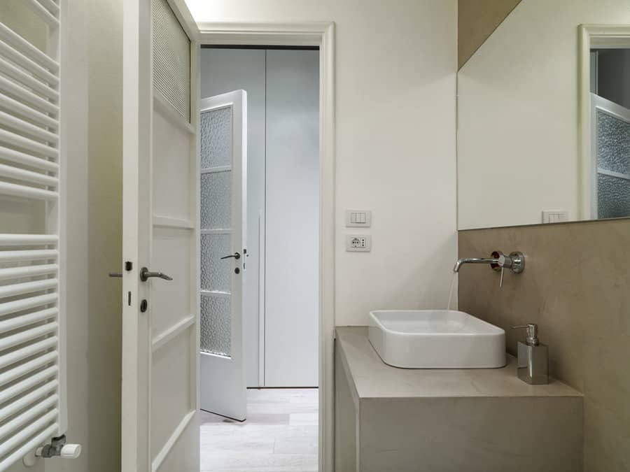 White bathroom door