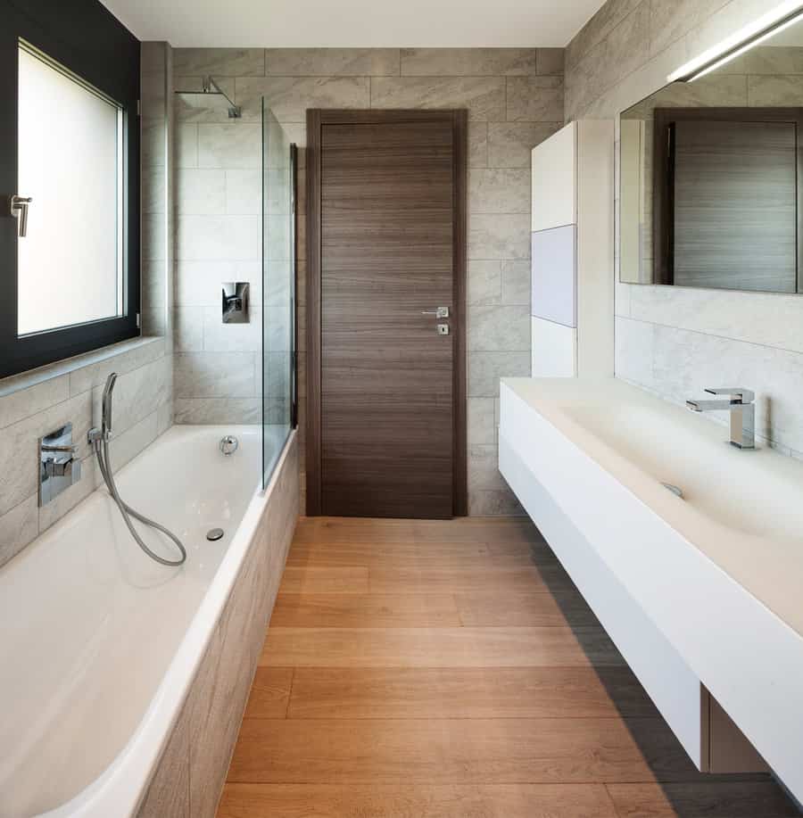 Laminated bathroom door