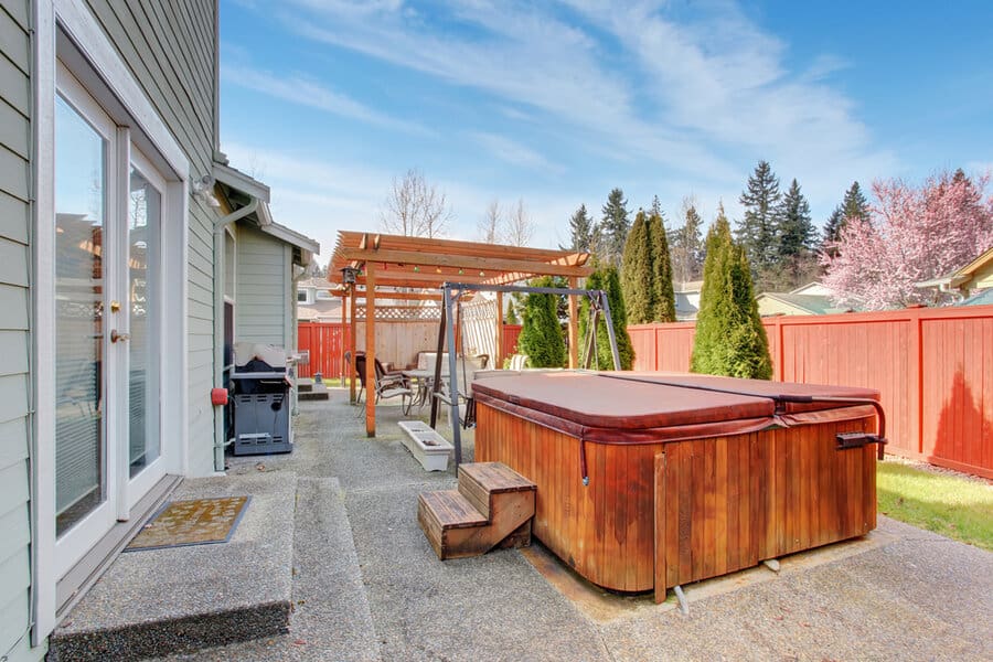 hot tub deck with cover