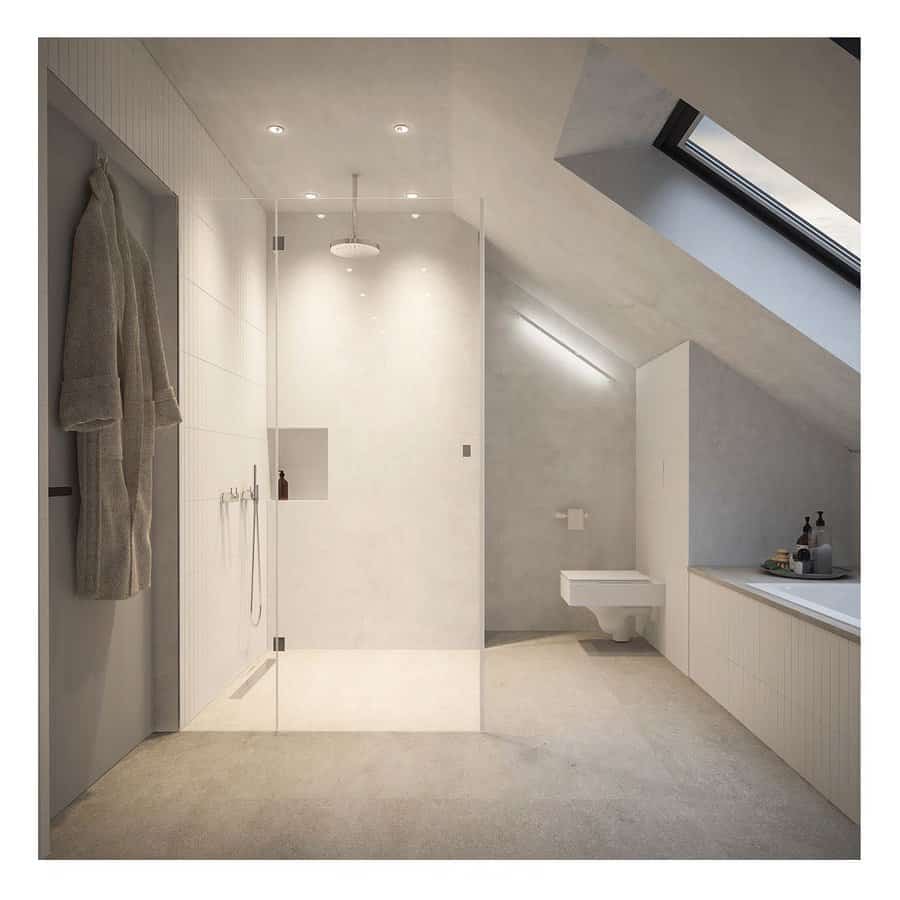 Minimalist walk in shower