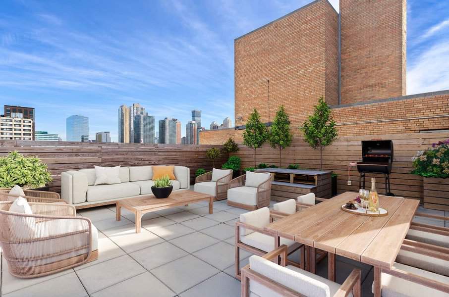 apartment patio with privacy fence