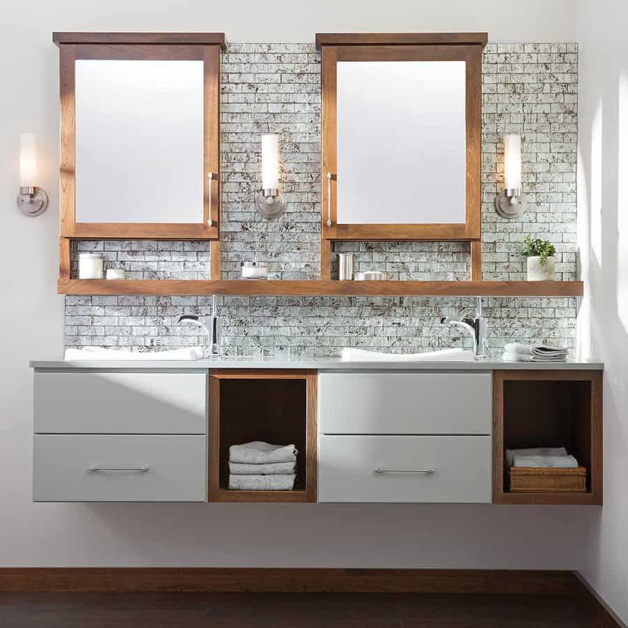 Bathroom cabinet with shelves