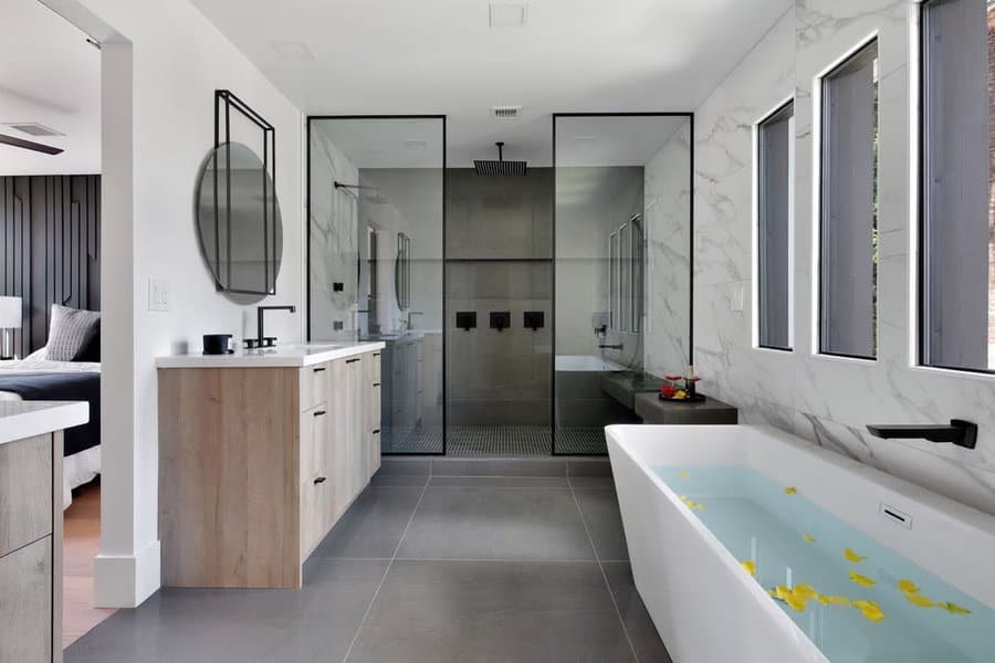 Concrete Look Large Bathroom Tiles 