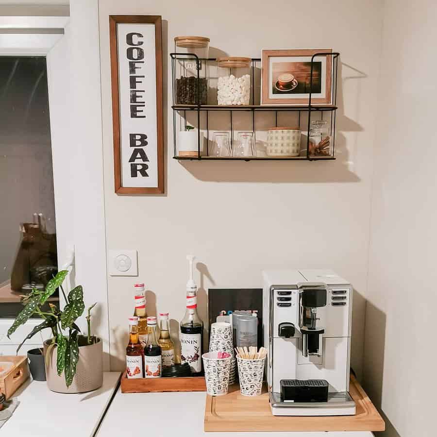 Modern coffee bar at home