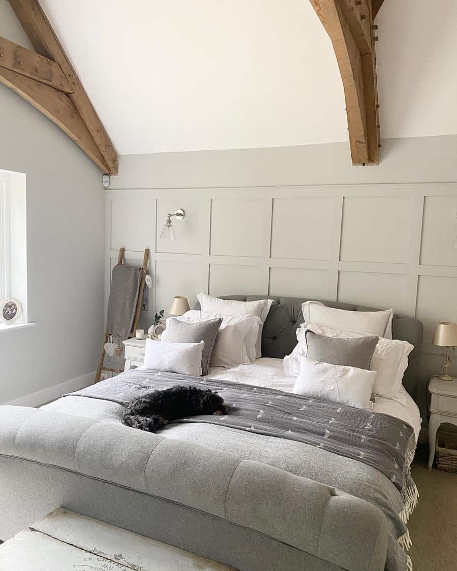 country bedroom with neutral color palette