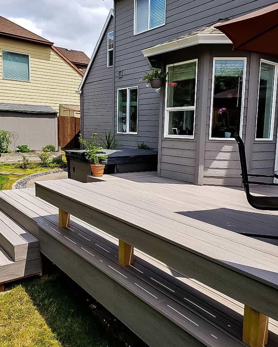 built-in deck bench
