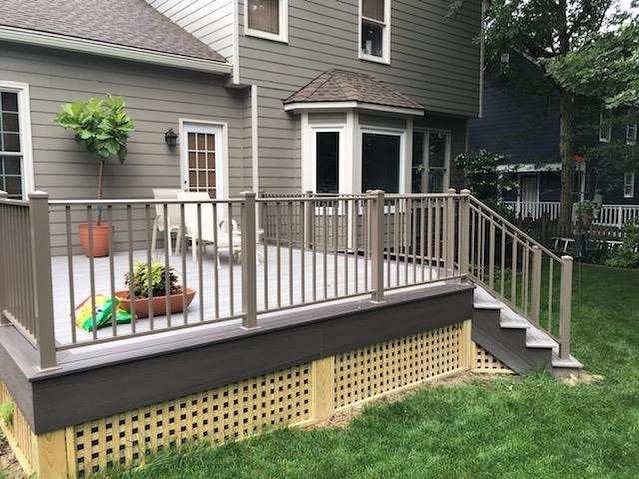 Wooden deck railing