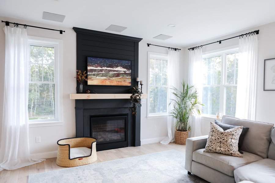 minimalist modern fireplace surround