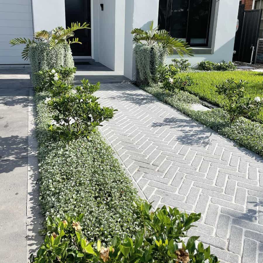 Landscaped front garden walkway