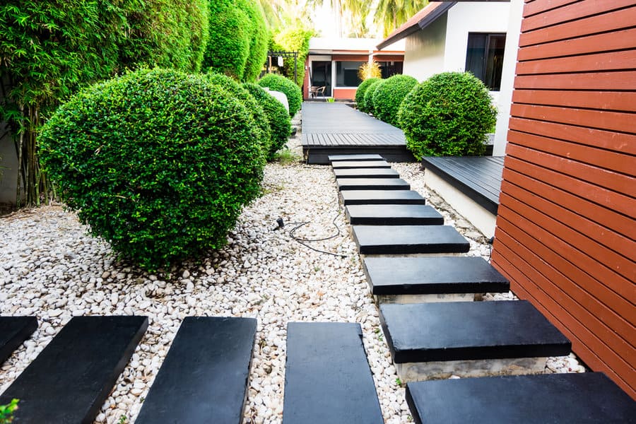 Black garden steps