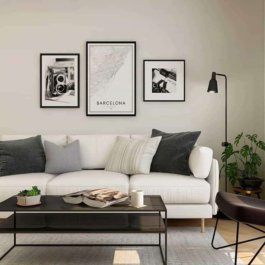 gray living room with different shades of gray