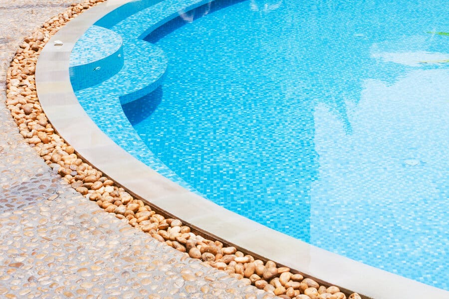 washed concrete tile pool coping