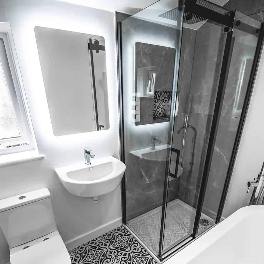 Frameless mirror with LED strips