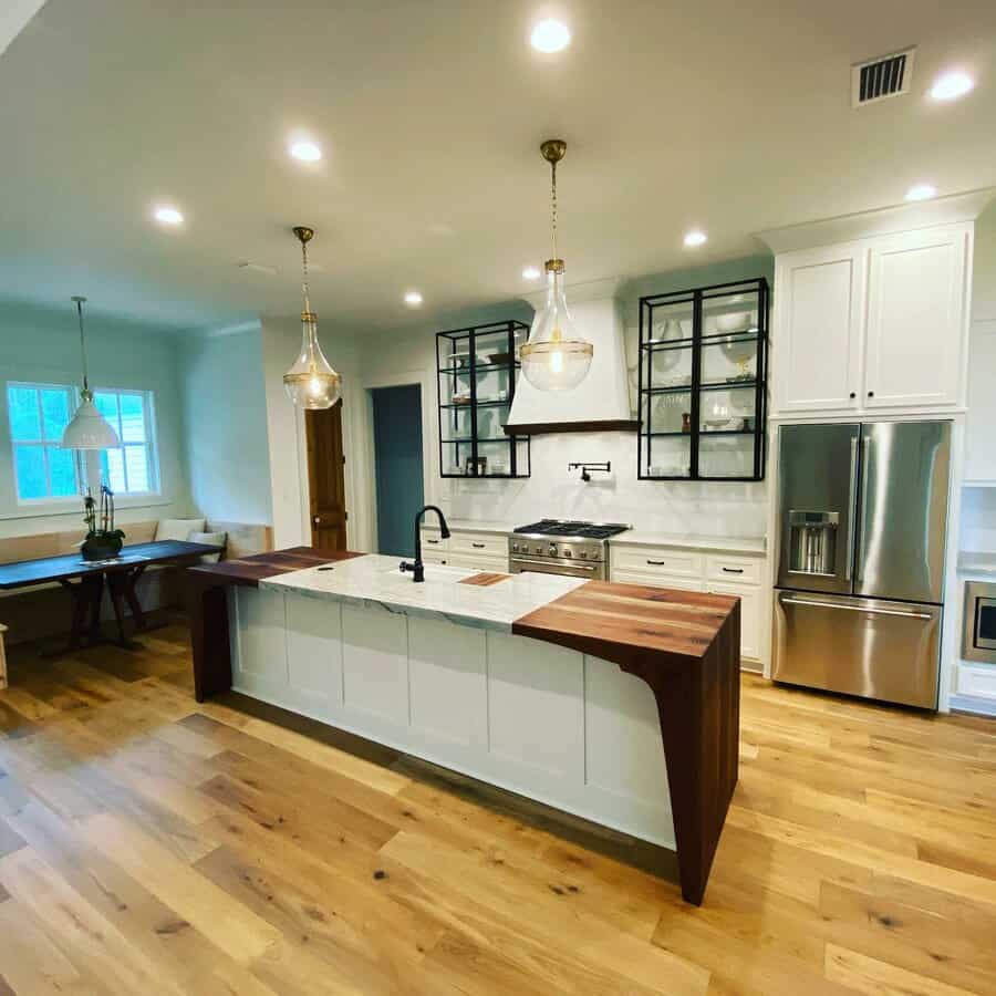 dark-stained wood countertop