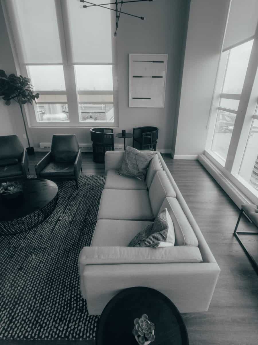 Monochromatic grey living room decor